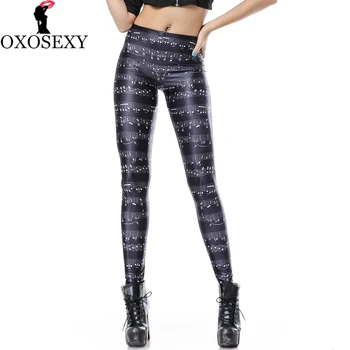 

Fashion smooth High Waist Legins Music Note Sheet Digital Leggins Printed Women Fitness Leggings Women Pants trousers 116