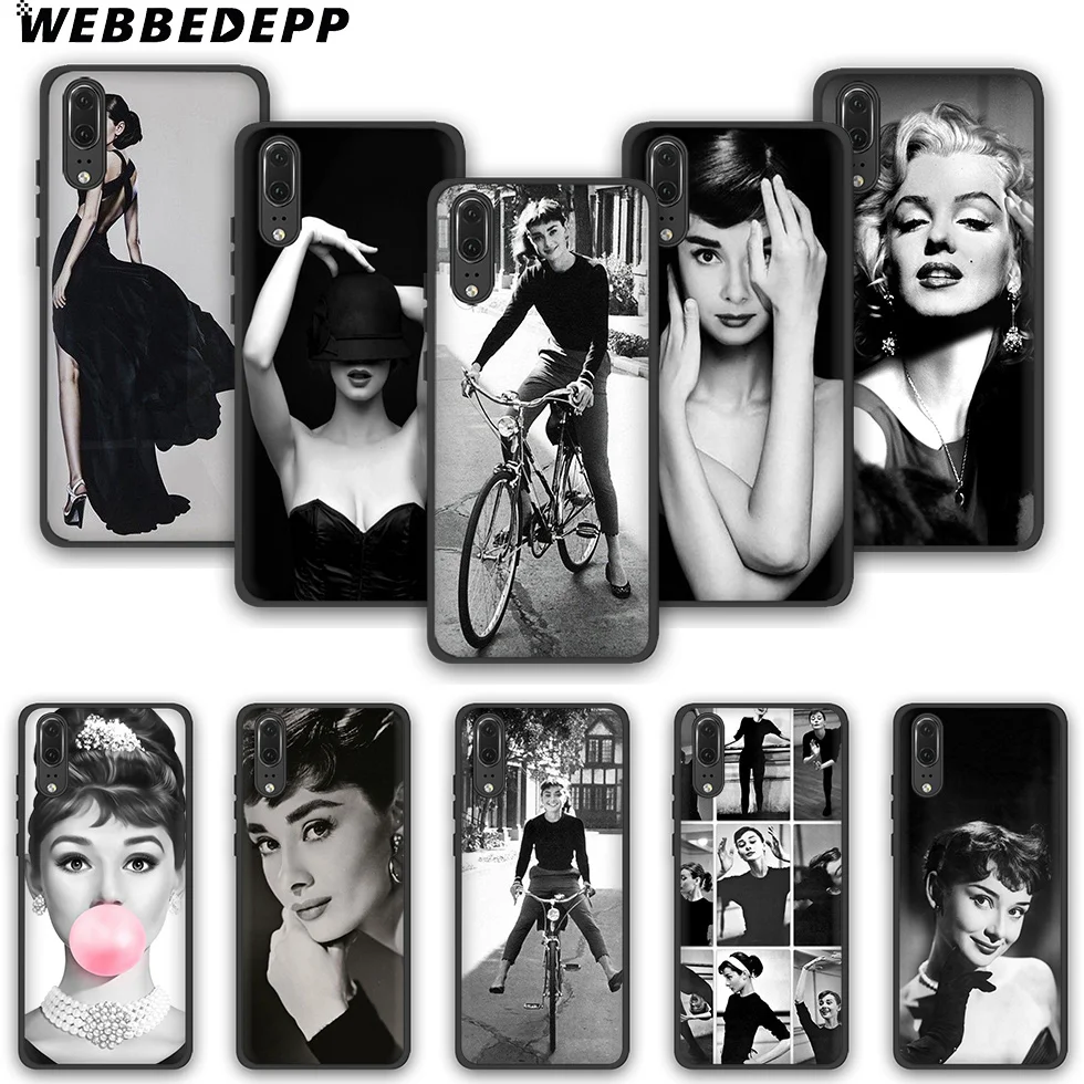 WEBBEDEPP чехол для телефона из ТПУ с Одри Хепберн Huawei P10 P20 P30 Lite Pro Y6 Y7 prime 2018 Y9 2019 |