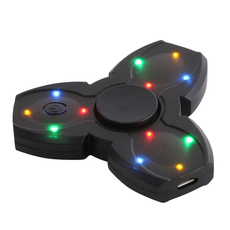 Luminous Hand Spinner Bluetooth Speaker Built in Fingertip gyroscope Speakers LED Light Tri-Spinner Fidget Anti Stress Speaker