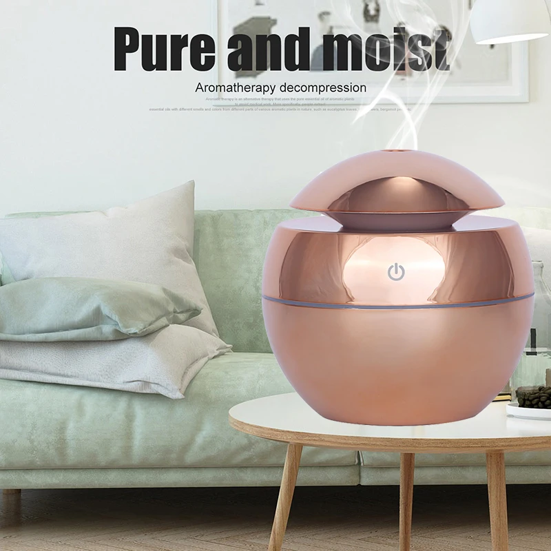 130ml USB Ultrasonic Air Humidifier Diffusers Aromatherapy Essential Oil Diffuser Humidifier Platin