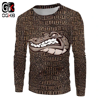 

OGKB Lady Sweatshirt Loose Autumn Woman Animal Pullover 3D Printed Crocodile Harajuku Plus Size 6XL Habiliment Wholesale