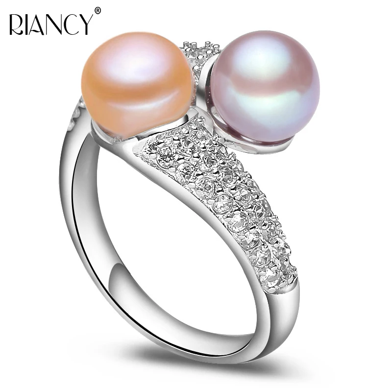 RIANCY Natural Freshwater Pearl Ring Pearl Jewelry 925 STERLING SILVER RINGS