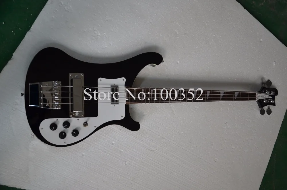 

top quality China factory custom Rick 4003 R fireglo ricken black color muiscal instrument electric bass guitar wholesale&retail