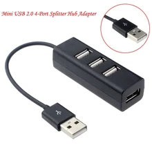 Высокоскоростной тонкий 4 порта USB 2,0 концентратор usb-разветвитель с кабелем для ноутбука ПК компьютер USB адаптер