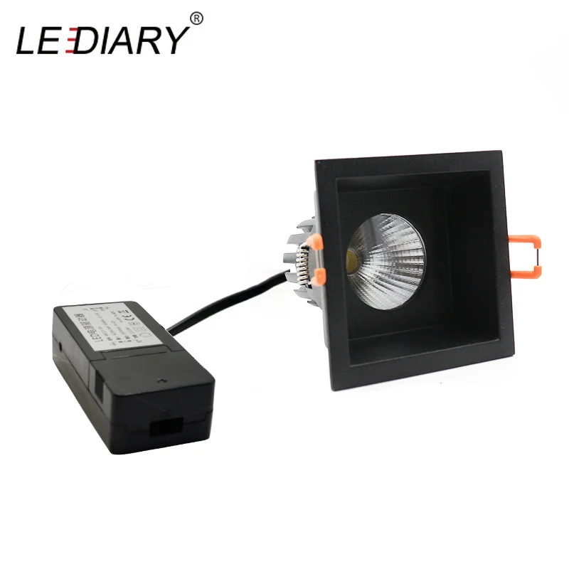 

LEDIARY Anti-dazzling LED Square Downlights 75mm Cut Hole 85-265V Driver 5W 10W 15W Recessed Mounted Spot Lamp For Kitchen Use