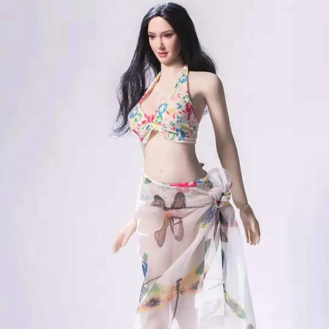 1/6 Scale Сексуальное Женское Платье солдата Bikni комплект из трех предметов юбка в