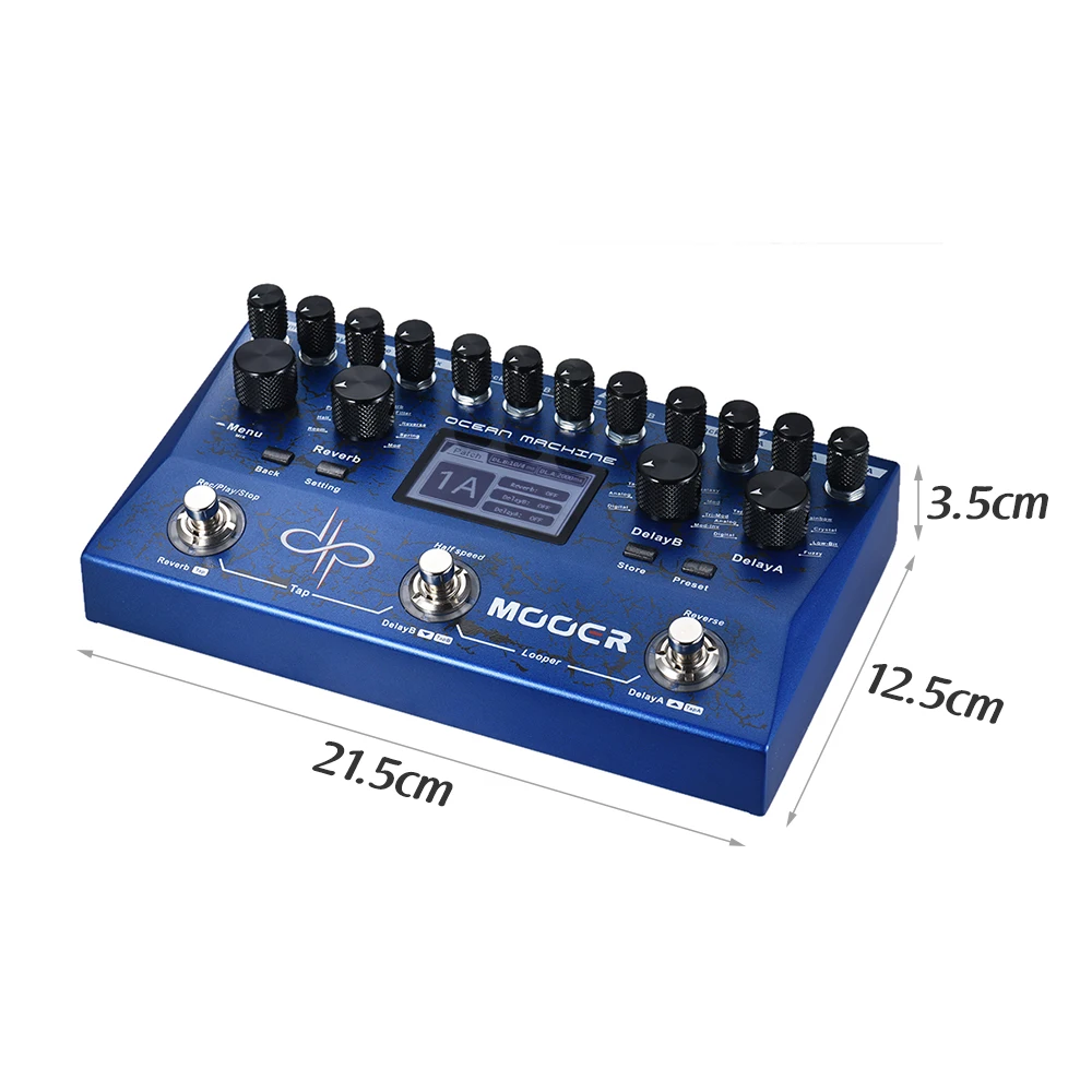 MOOER OCEAN MACHINE Premium Dual Delay + Reverb Looper многофункциональная педаль 15 видов эффектов