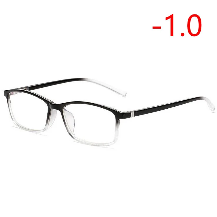 Квадратные близорукие очки для унисекс, прозрачные фиолетовые очки по рецепту для студентов 0-1-1,5-2-2,5-6,0 - Цвет оправы: Myopia 100