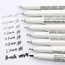 Marvy liner Черная кисть тонкая линия для рисования ручка маркер серый Перманентный маркер для граффити коричневый тон micron fineliner фломастер набор ручек