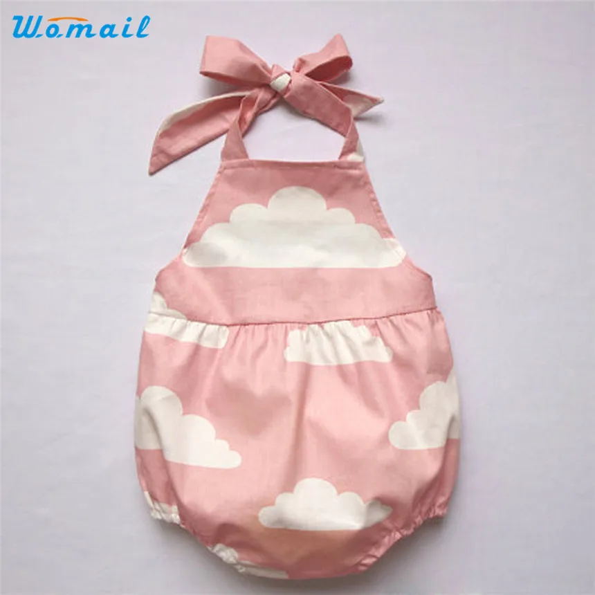 womail dei bambini di un pezzo costumi da bagno neonato neonate senza maniche nuvole stampa pagliaccetto