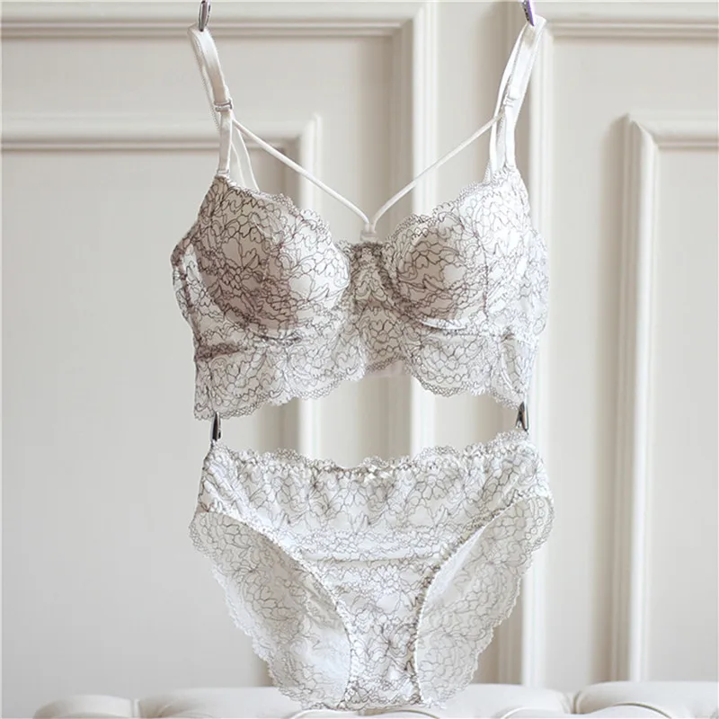 Goedkoop TERMEZY Merk 2019 Sexy Bh Set Push Up Ondergoed Vrouwen 3 4 Cup lingerie set verstelbare riem brassier bralette set Vs beha