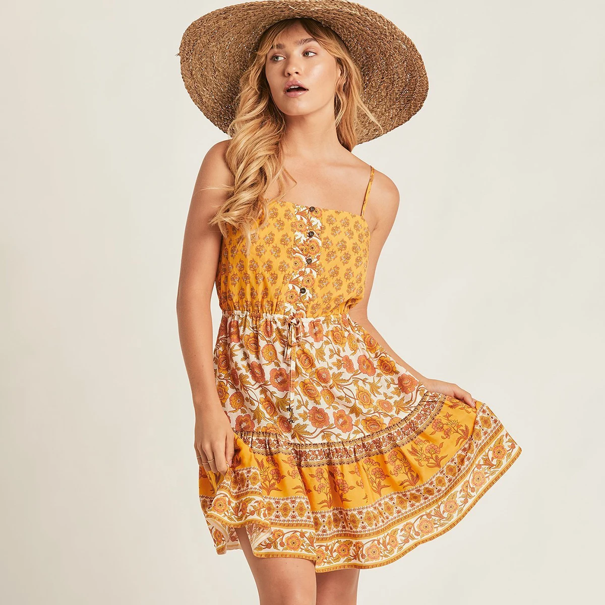 orange hippie dress