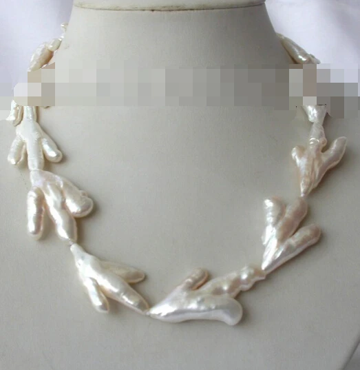 

FREE SHIPPING>>>@@ > N2640 stunning big baroque white freshwater cultured pearl necklace