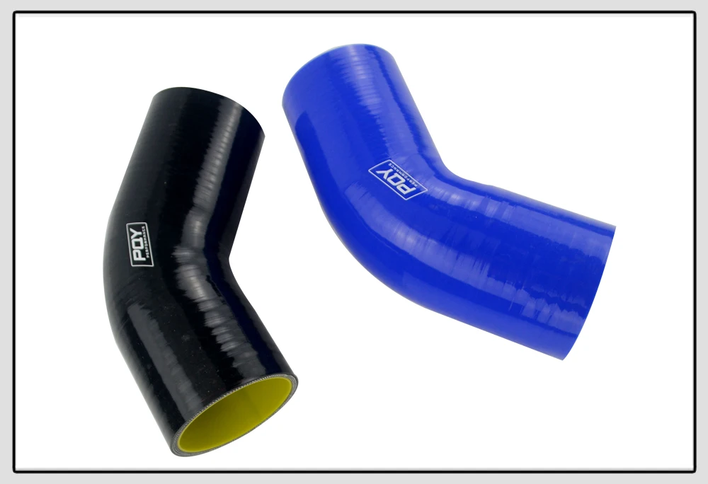 Синий/черный и желтый 2," 63 мм 45 градусов Локоть силиконовый шланг интеркулер турбо впускная трубопроводная муфта шланг WLR-SH4525-QY