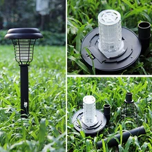 Solar Powered LED Mosquito Repeller Outdoor UV Light Garden Yard Lawn Anti Insect Pest Bug Zapper Killer Trapping Lamp Lantern