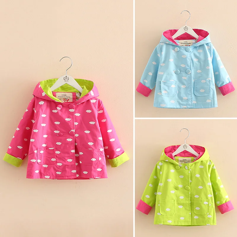 2018 Baby Kids New Winter Spring Autumn 2-10 Years Teenager Wind Proof Outwear Ear Hat Girls Candy Color Patchwork Hooded Jacket | Детская