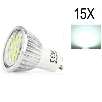 

15X GU10 5.5W SMD 5730 High Quality Assurance LED Led Spotlight bulbs Warm White Cold White AC85-265VLED Spot Aluminum lamp cup