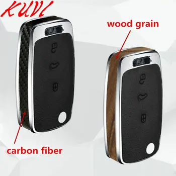 

Car Key Case Cover Wood/Carbon Fiber Key Shell Holder Remote For C-TREK Volkswagen VW Polo Passat Tiguan Bora Gift Accessories