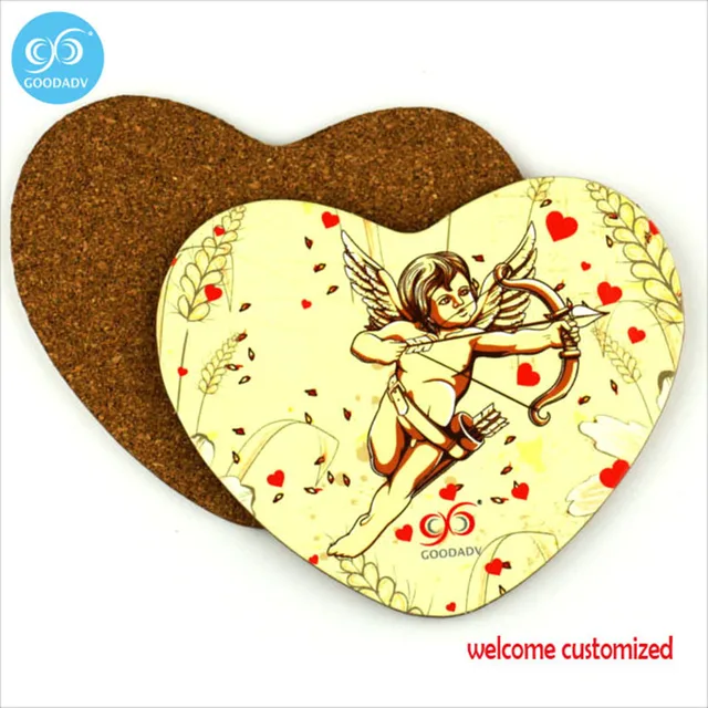 free shipping waterproof wood coaster sublimation cork coaster set