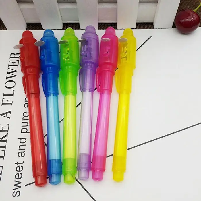 

1Pc 2 in 1 Combo Creative Invisible Ink Highlighter Money Detector Round Toe Light No Pen 13.5cm/5.31inch