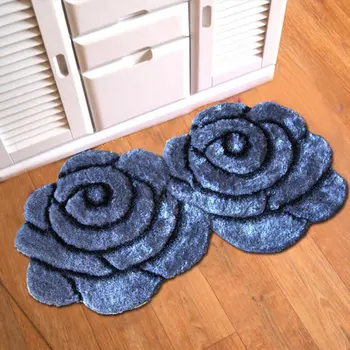 

NEW 90X140cm Thicker 3D Double Flower Carpet 300D silk Stretch Silk Non-woven Anti-skid Carpet Area Rugs For Living Room Carpet