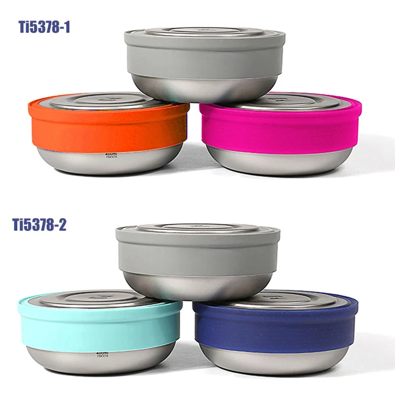Acampamento ao ar Caixas de Almoço de Titânio Ultraleve de Titânio Tigela com Tampa Keith Livre Ti5378 3 Pçs - Set 9 de Titânio Tigela com Tampa Ti5378