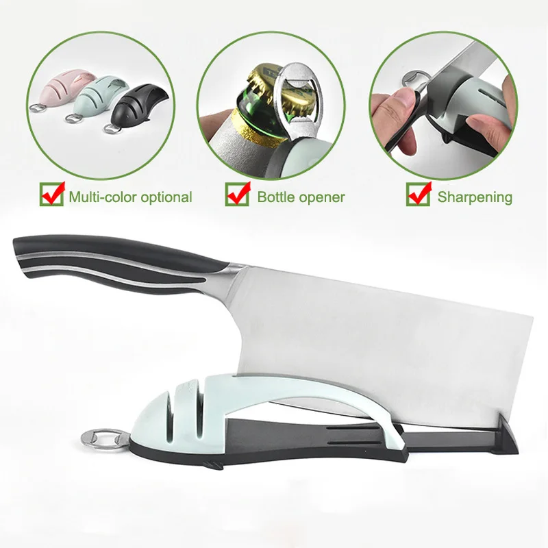 

1PC Knife Sharpener Professional Kitchen Sharpening Stone Knife Sharpener Wine Cap Openers Kitchen Multifunction Tool Random