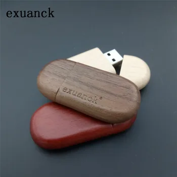 

exuanck Wooden 4-64GB Usb 2.0 Memory Pen Drive Custom Engrave Logo Company Gift /Wedding Photography Gift (Over 30pcs Free Logo)