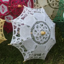 10 шт. мини Винтажное деревянное вышитое хлопковое кружево зонтик Свадебный зонт маленький для свадьбы интересный фото реквизит подарки для детей