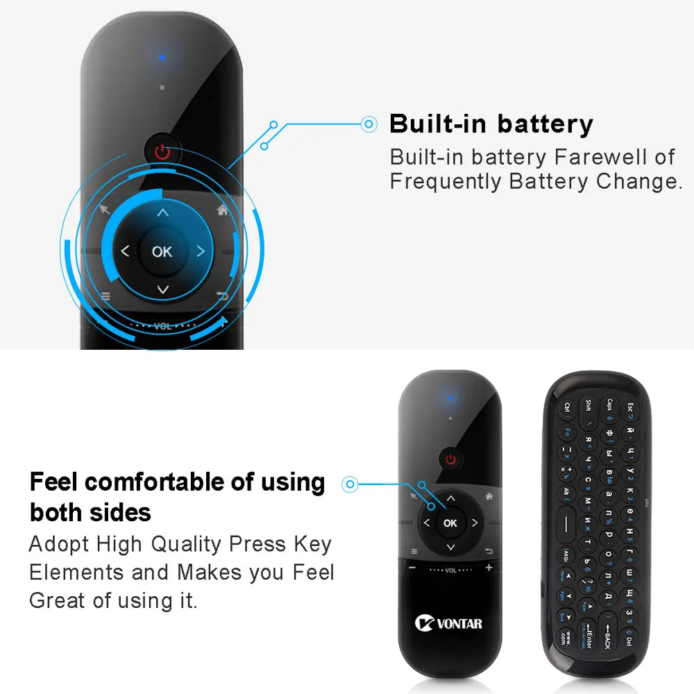 Беспроводная клавиатура VONTAR Air Mouse Гироскопический датчик 2 4G дистанционное