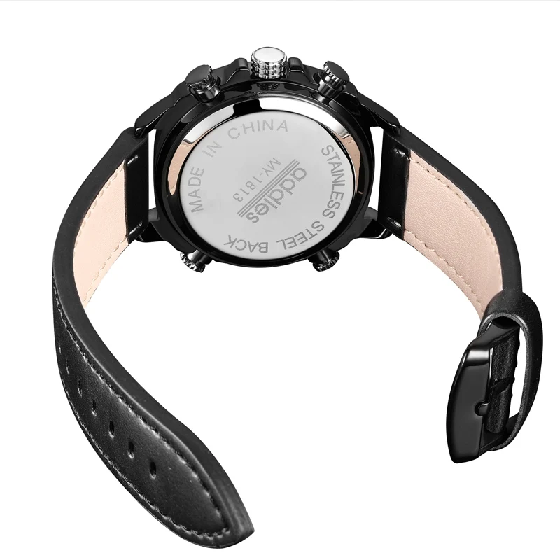 New fashion casual top Cool  Men leather Watches Luxury Brand Men's Quartz  Sports Watch Military Digital Wrist Watch 