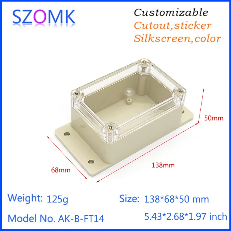

1 piece, 138*68*50mm IP65 waterproof enclosure plastic electronic box wall mount plastic enclosure for electronic project box