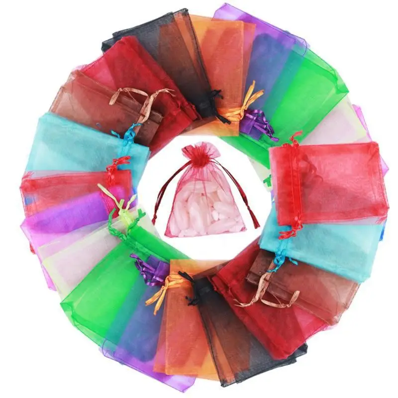 

100pcs Organza Gift Bags Wedding Favour Bags Jewelry Pouches Candy Bag
