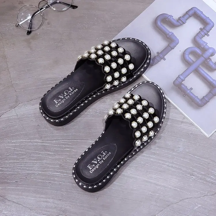Wertzk новые туфли с жемчугом, тапочки для женская летняя обувь знаменитости модная одежда сандалии вне Женская обувь женская обувь E322