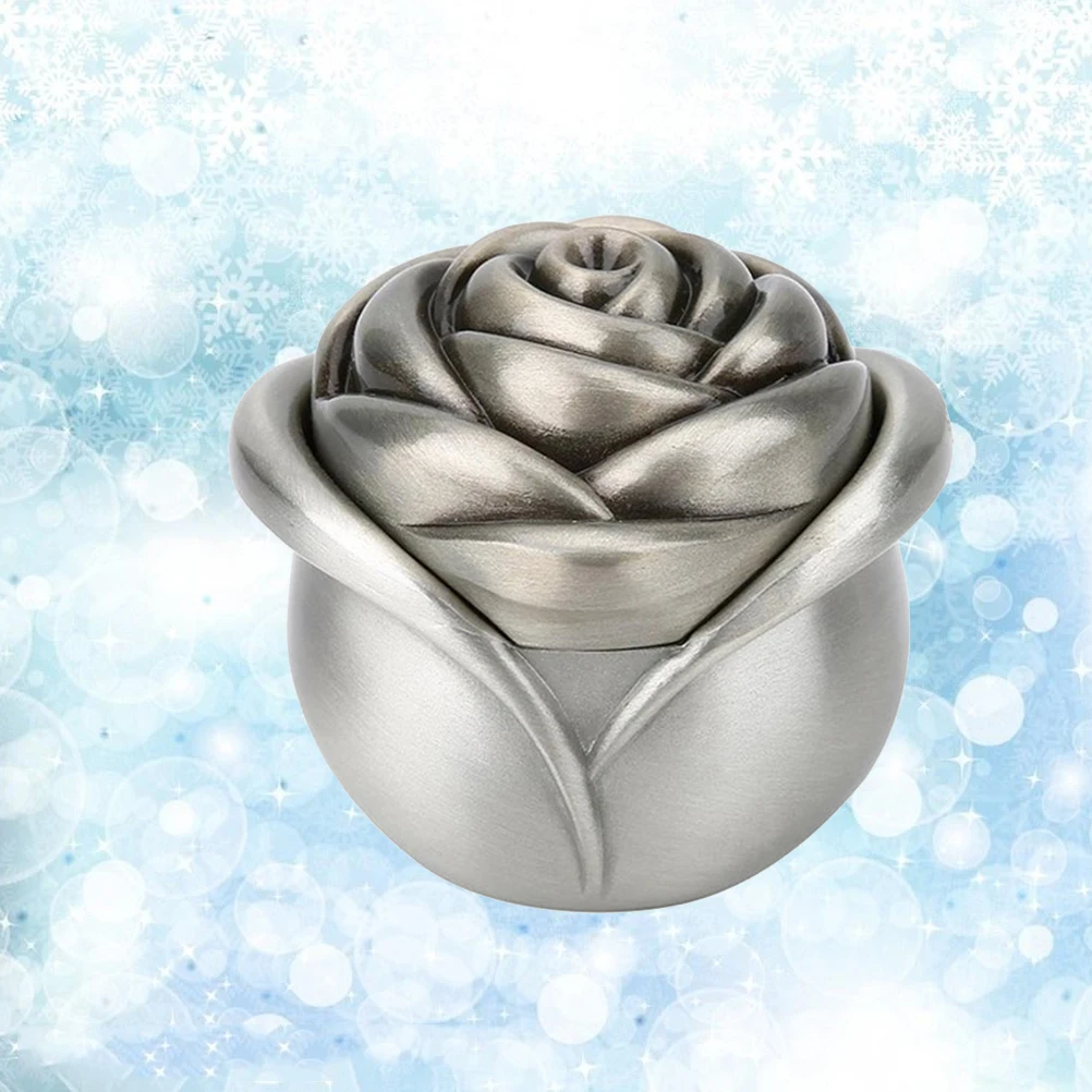 Винтаж под старину цветок резные металлические Jewelry Box Брелок чехол для хранения