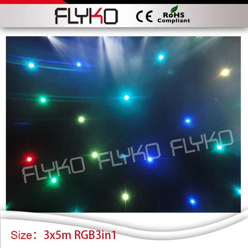 

flexible indoor fireproof led screen 3m by 5m dj ktv show decoration led star curtain