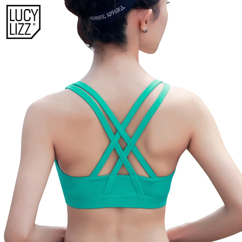 

Professional Sport Bra Top Fitness Gym Women Strappy Vest Seamless Padded Yoga Bras Training Tank Top Push up Running Underwear