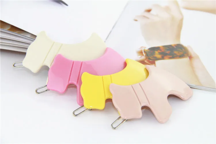 

Lovey Solid Candy Color Fashion Acetate Candy Color Clip Festivals Gifts Cartoon Pink Yellow Little Dog Style Hair Decoration
