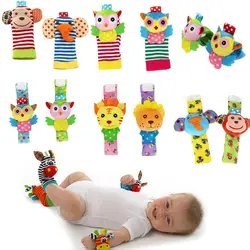 Мультяшная детская погремушка игрушки мягкие животные детские Наручные Погремушки и детские носки погремушки игрушки 0 ~ 24 месяцев 30% off