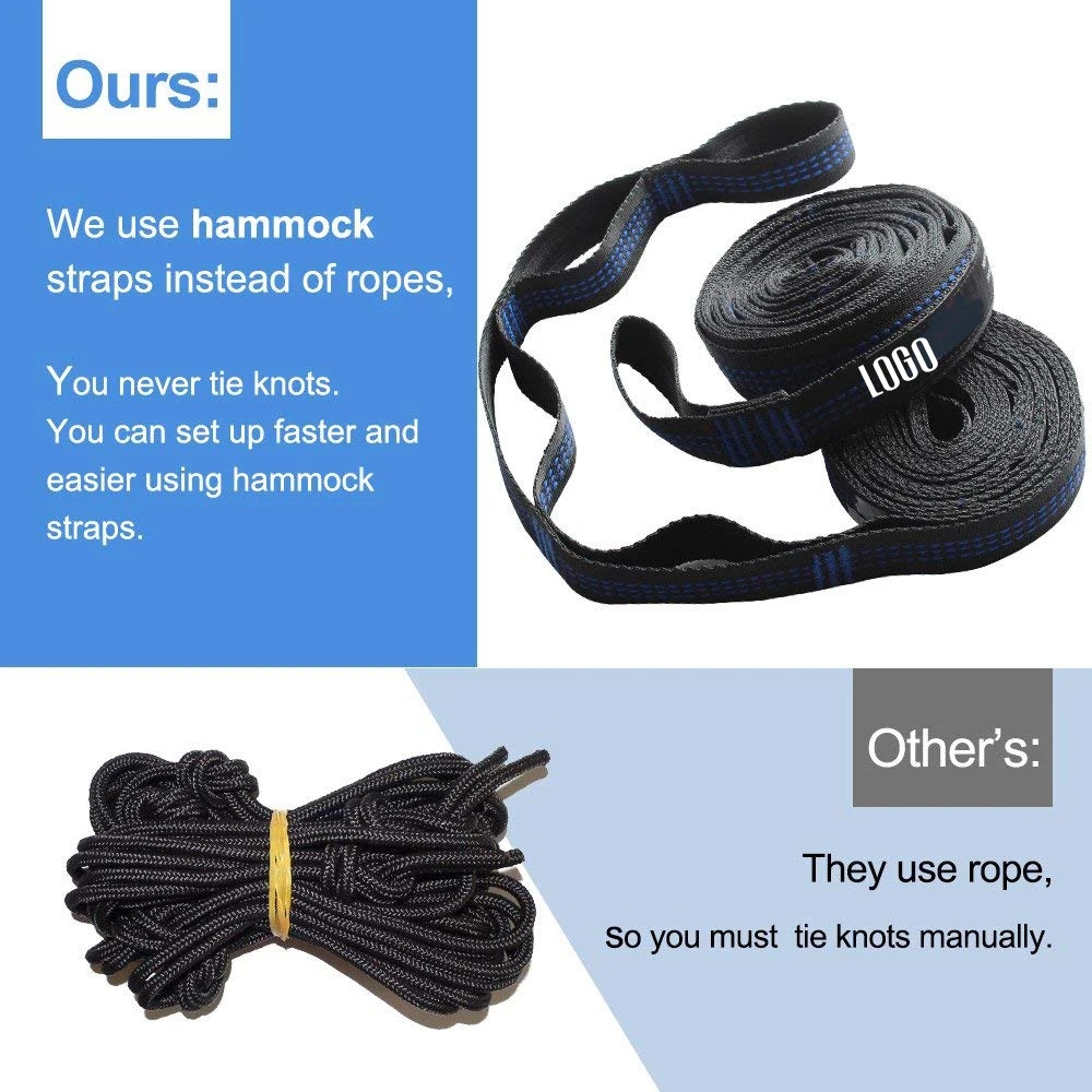 Double Camping Hammock with Hammock Tree Straps Portable Parachute Nylon Hammock for Backpacking Travel Double Camping Hammock with Hammock Tree Straps Portable Parachute Nylon Hammock for Backpacking Travel