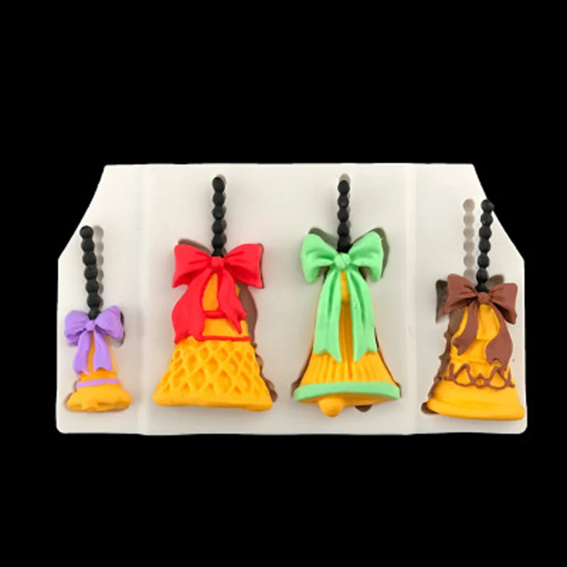 JX-LCLYL New Silicone Christmas Bell Cake Ornament Sugarcraft Cake Mould Art Decor DIY
