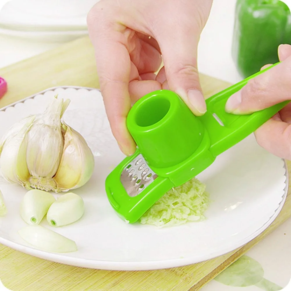 

Practical Home Kitchen Accessories Stainless Steel Gadget Garlic Press Cutter Slicer Ginger Grinding Hand Tool