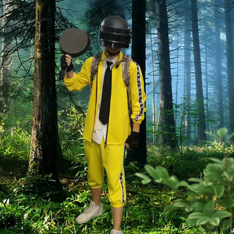  For Game PUBG Winner Cosplay Coat Yellow Print Jacket New Pants Sets Cosplay Costumes