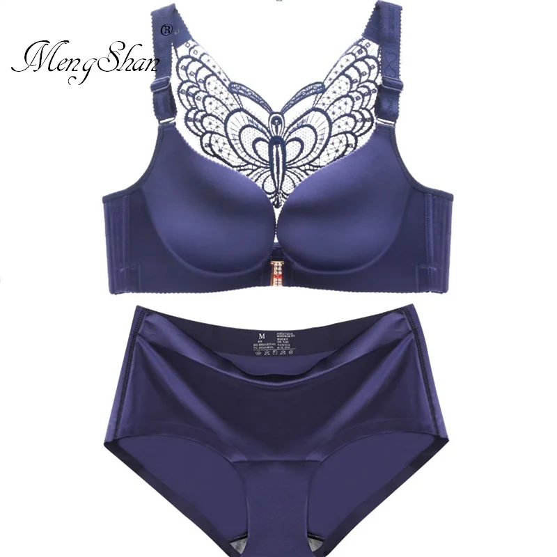 Beste Lingerie femme Vlinder schoonheid terug grote maat beha set Sexy verzamelen Vet MM plus size bh set Grote Ondergoed zonder ringen 100D