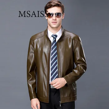 

MSAISS Middle-aged Men's Sheepskin Coat Plus Size Winter Men's Warm Leather Jacket Male Casual Coats