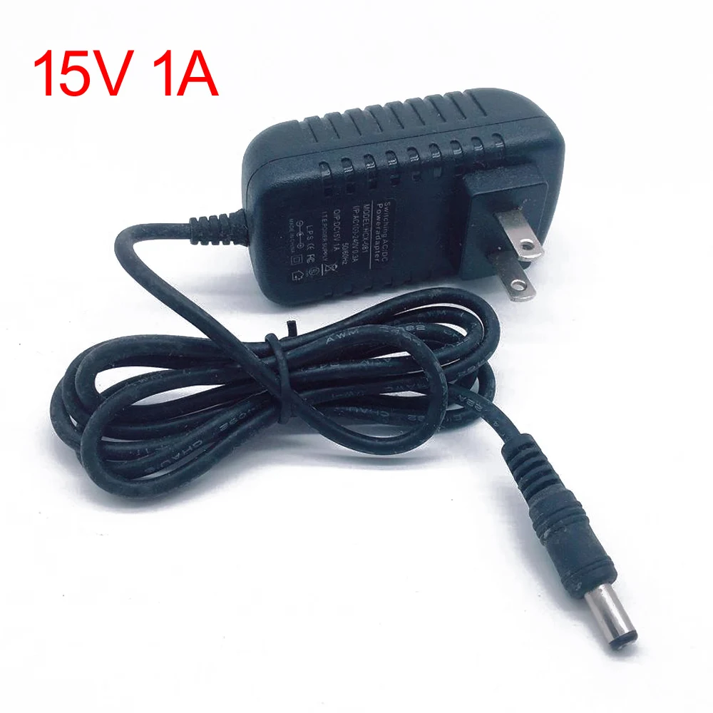 Ac 110-240v dc 15v 1a adaptador de alimentação universal adaptador de carregador ue eua para tiras de luz led