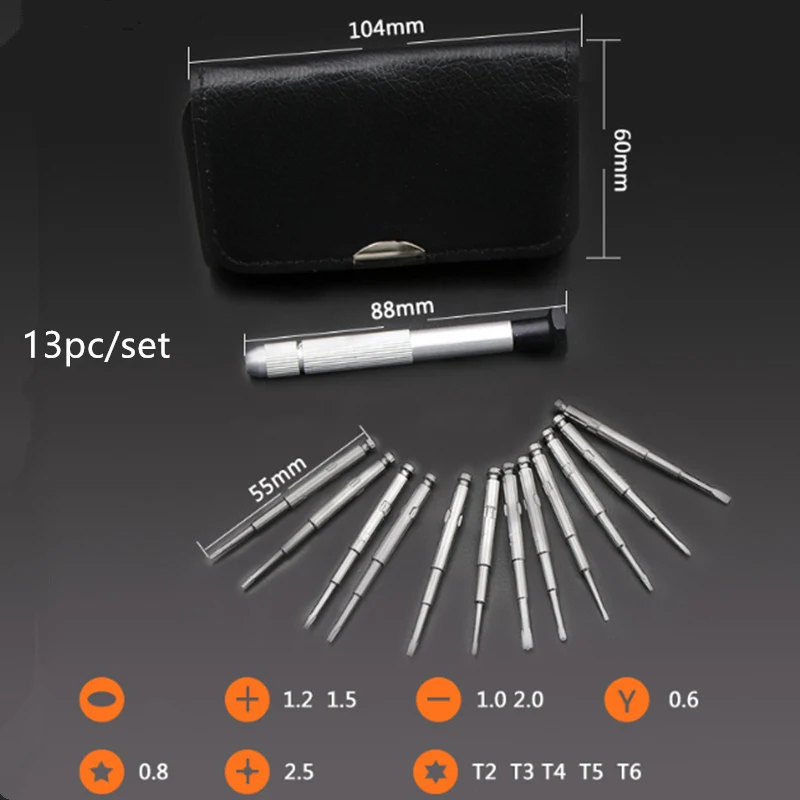 25 в 1 Набор отверток мини мобильный телефон ноутбук ремонт часов портативный инструмент для разборки с сумкой T2 T3 T4 шестигранный отвертка - Цвет: 10pc no magnetic