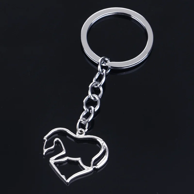 Charming Friendships Keychain Metal Hollow Love Heart Horse Keyring Car