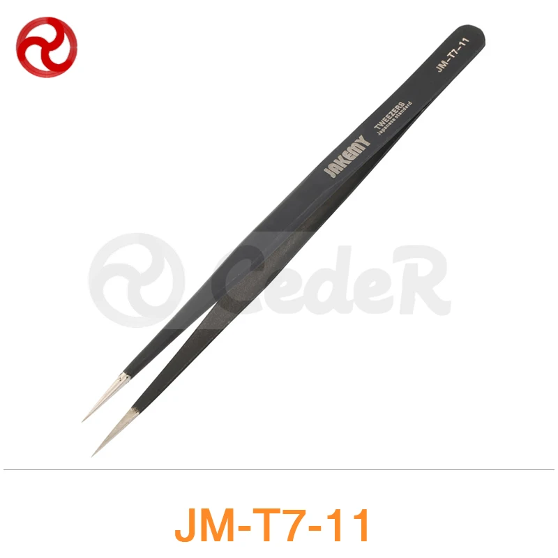 JAKEMY Anti static Repair Tweezers Set Straight Curved Long Precision