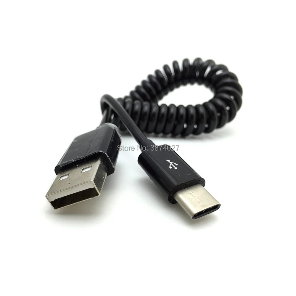 Пружинный растягивающийся USB-C 3,1 type C Мужской USB 2,0 Мужской кабель для передачи данных для HUAWEI P9 10 Onepuls 2 3 Nexus 6P 5X S8+ 100 см/300 см